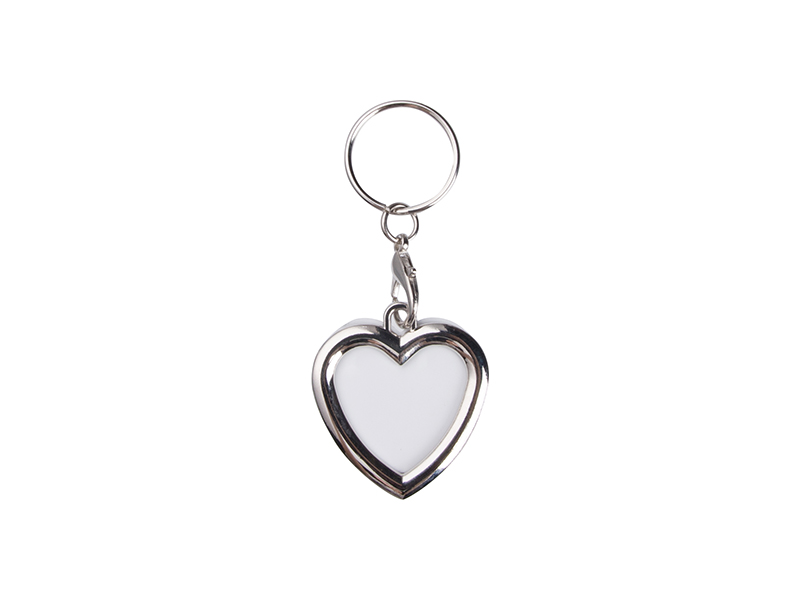 Sublimation Keychain Blanks, DIY XMAS Gift Metal Keychain with Key Rings  Heart
