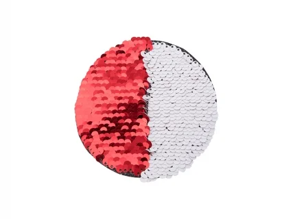 Sublimation φ10 Flip Sequins Adhesive (Round, Red W/ White)