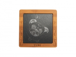 Bamboo Cutting Board w/ Slate Inlay (Square, 19*19cm)