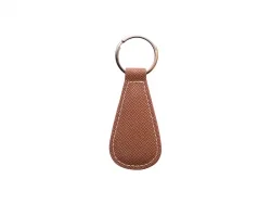 Llavero Cuero PU para grabado a láser (Gota de agua, Marrón)