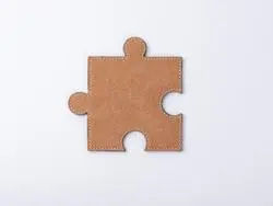 Porta-Copos Puzzle PU (Marrom, 12*12cm)