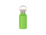 350ml/12oz Portable Bamboo Lid Powder Coated Stainless Steel Bottle (Green)