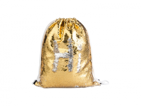 Sublimation Sequin Drawstring Backpack ( Gold/Silver, 36*45cm)