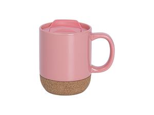 14oz/420ml Ceramic Cork Bottom Coaster Mug-Pink