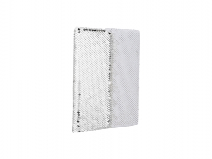 Sublimation A5 Sequin Notebook (Silver W/ White)