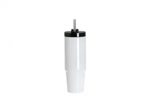 Sublimation Blanks 36oz/1080ml Stainless Steel Travel Tumbler with Lid &amp; Straw(White)