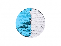 Adesivo Lentejoula (Redondo, Azul Celeste com Branco)
