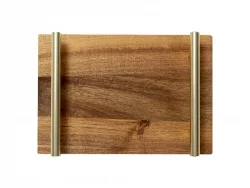 Engraving Blanks Acacia Wood Tray with Metal Handle(S)