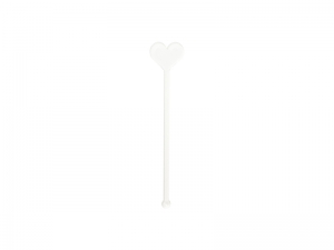 Sublimation Blanks Acrylic Drink Stirrers (3*14.5*0.4cm,Heart Shape)