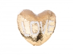 Sublimation Heart Shaped Sequin Pillow Cover (Gold w/ White, 39*44cm)