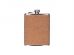 8oz/240ml Stainless Steel Hip Flask with PU Cover (Cork W/ Black)