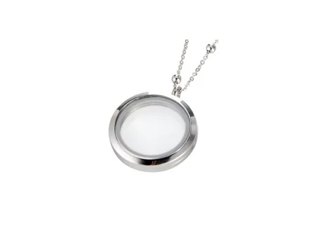 Sublimation Round Glass Frame Necklace