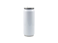 Sublimation 12oz/350ml Stainless Steel Coke Can with Straw (White)