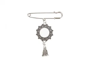 Sublimation Blanks Pin Brooch Charm w/ Tassel Pendant (Lacey, 5.5*7cm)