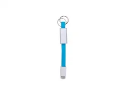 Llavero Cable Data Portátil Sublimación (Pequeño, Azul)