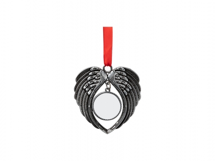Sublimation Blank Angel Wings Metal Ornament(Silver)