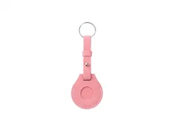 Sublimation Blanks PU AirTag Keychain Holder(Long strap,Pink)