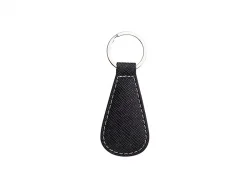 Llavero Cuero PU para grabado a láser (Gota de agua, Negro)