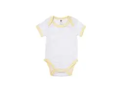 Mono Bebé Manga Corta Talla S (Borde amarillo,0-3M)