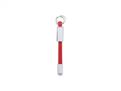 Llavero Cable Data Portátil Sublimación (Pequeño, Rojo)