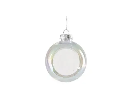 Sublimation 8cm Plastic Holographic Christmas Ball Ornament w/o Insert (Clear)