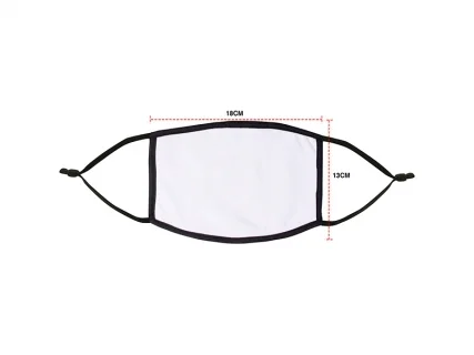 13*18cm Sublimation Face Mask (Black edge/Black Elastic, Medium)