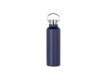750ml/25oz Powder Coated Portable Lid Stainless Steel Bottle (Dark Blue)