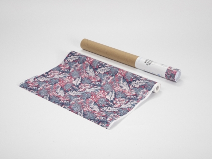 Hydro Sublimation Transfer Paper Roll(Red/Blue Tropic Leaves, 38*1220cm/ 15in x 40ft)