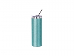 Sublimation 20oz/600ml Glitter Stainless Steel Skinny Tumbler with Straw &amp; Lid (Light Blue)