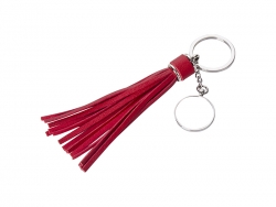 Chaveiro redondo com borla longa (Vermelho)