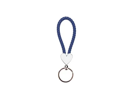 Sublimation Heart Braided Keyring (Blue)