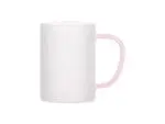 Sublimation 12oz/360ml Glass Mug w/ Pink Handle(Frosted)