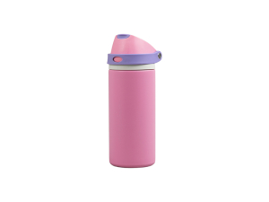18oz/550ml Powder Coated Stainless Steel Bottle w/ Pop Lid (Pink)