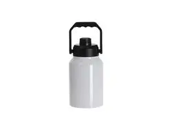 64oz/2000ml Sublimation Stainless Steel Tumbler w/ Black Portable Lid(White)