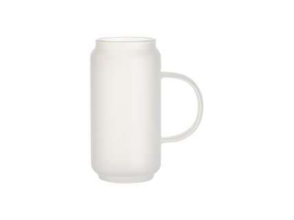 Sublimation Blanks 18oz/550ml Frosted Can Glass Mug w/ Handle