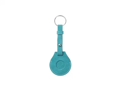 Sublimation Blanks PU AirTag Keychain Holder(Long strap,Green)