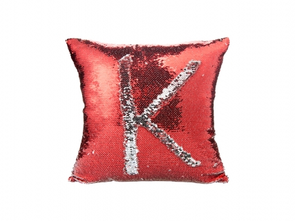 Sublimation Flip Sequin Pillow Cover (Red w/ Silver)