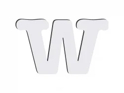 Sublimation HB Letters - W (MOQ: 36)