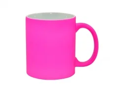 Sublimation 11oz Fluorescent Mug(Frosted, Purple Red)