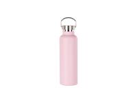 750ml/25oz Powder Coated Portable Lid Stainless Steel Bottle (Pink)