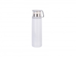 Sublimation 17oz/500ml Stainless Steel Flask w/ Clear Cup Cap (White) MOQ:2000