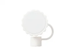 Silicone Straw Cover w/ Insert(White,Sunflower shape)