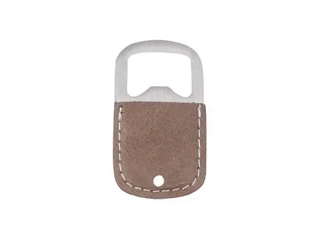 Abridor Botella Acero Inoxidable Cuero PU(Gris, 3.2*5.2cm)