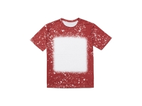 Red Bleached Starry Cotton Feeling T-shirt for Sublimation Printing