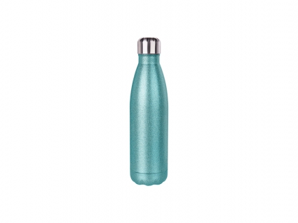 Sublimation 17oz/500ml Glitter Stainless Steel Cola Shaped Bottle (Light Blue)