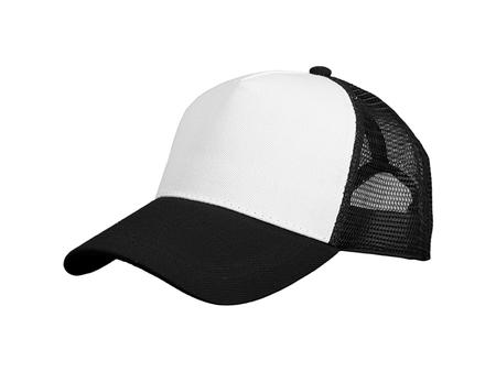 Gorra de camionero de malla de sublimación (blanco y negro)