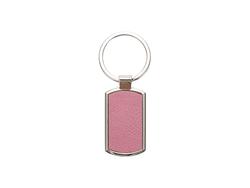 Engraving BlanksMetal Keyring w/ Engravable Leather (RND Corner Rect, Pink)