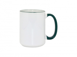 Sublimation 15oz Rim/Handle Mugs - Green