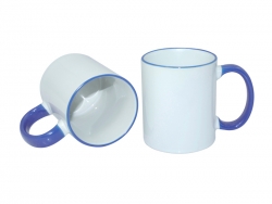 Sublimation 11oz Rim Handle Mug - Medium Blue
