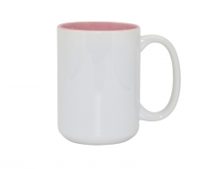 Sublimation 15oz Two-Tone Color Mugs - Pink